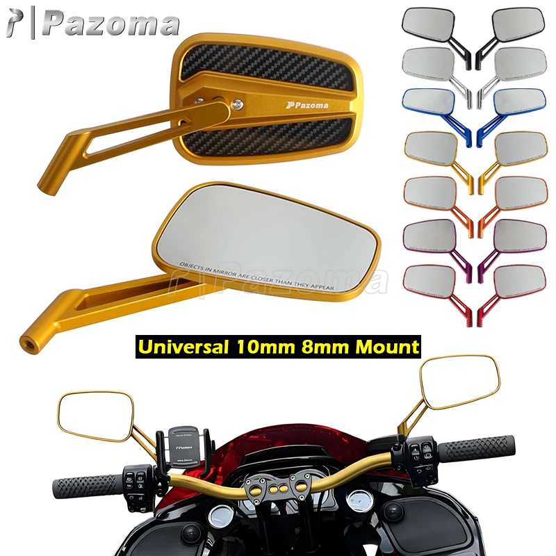 Universal 10mm 8mm Rear View Side Mirror Motorcycle Adjustable Side Rearview Mirrors For Harley Pan America Softail Low Rider ST