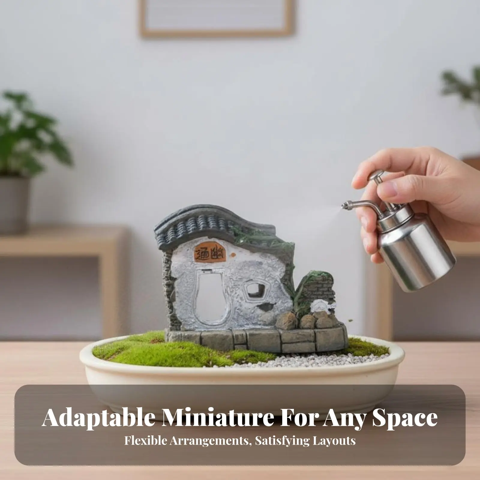 

Resin Tiny Landscape Fence, Bonsai Decor, Absorbent Miniature, Japanese Style Decoration