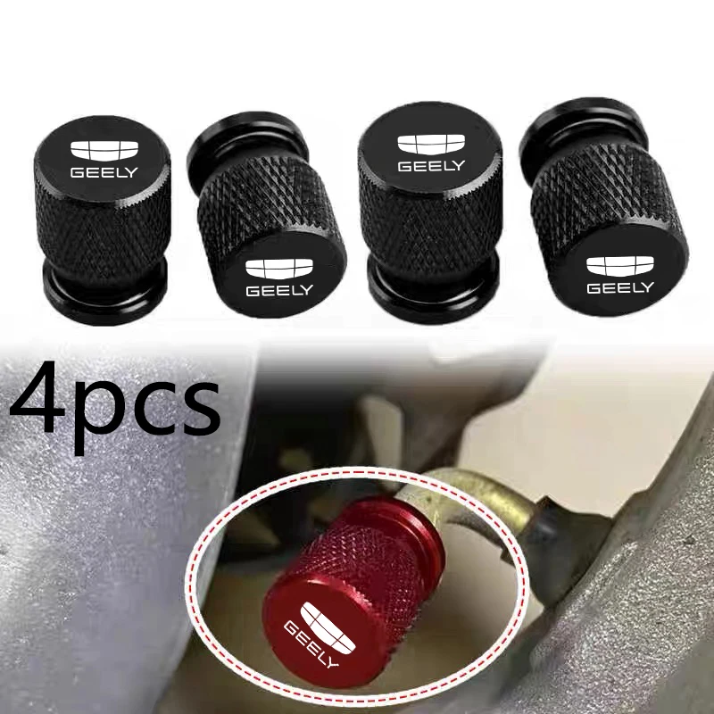For Geely Atlas Coolray Emgrand EC7 EC8 X7 EX7 CK2 Car Wheel Tire Valve Caps Tyre Stem Covers Airdust Waterproof Car Accessories