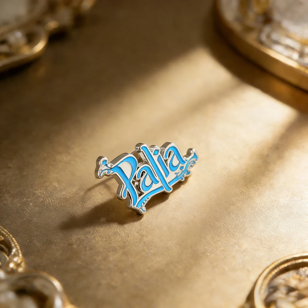 Classic Game Logo Brooch Fresh Vine Flower Blue Letter Badge Countryside Style Plant Game Lapel Pin Players Collect Items Gift