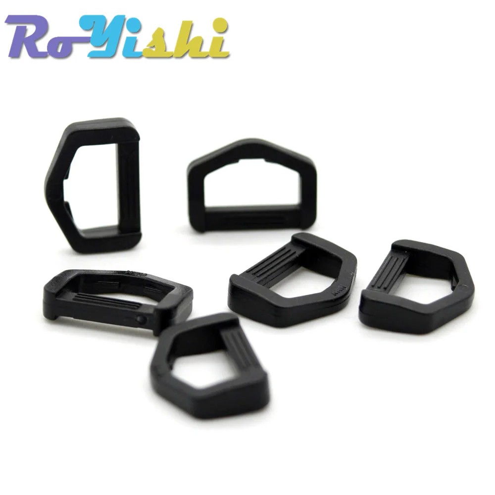 10 Pcs/Pack Plastic D-Ring Webbing Strapping Leather Bag Shirt Craft Black