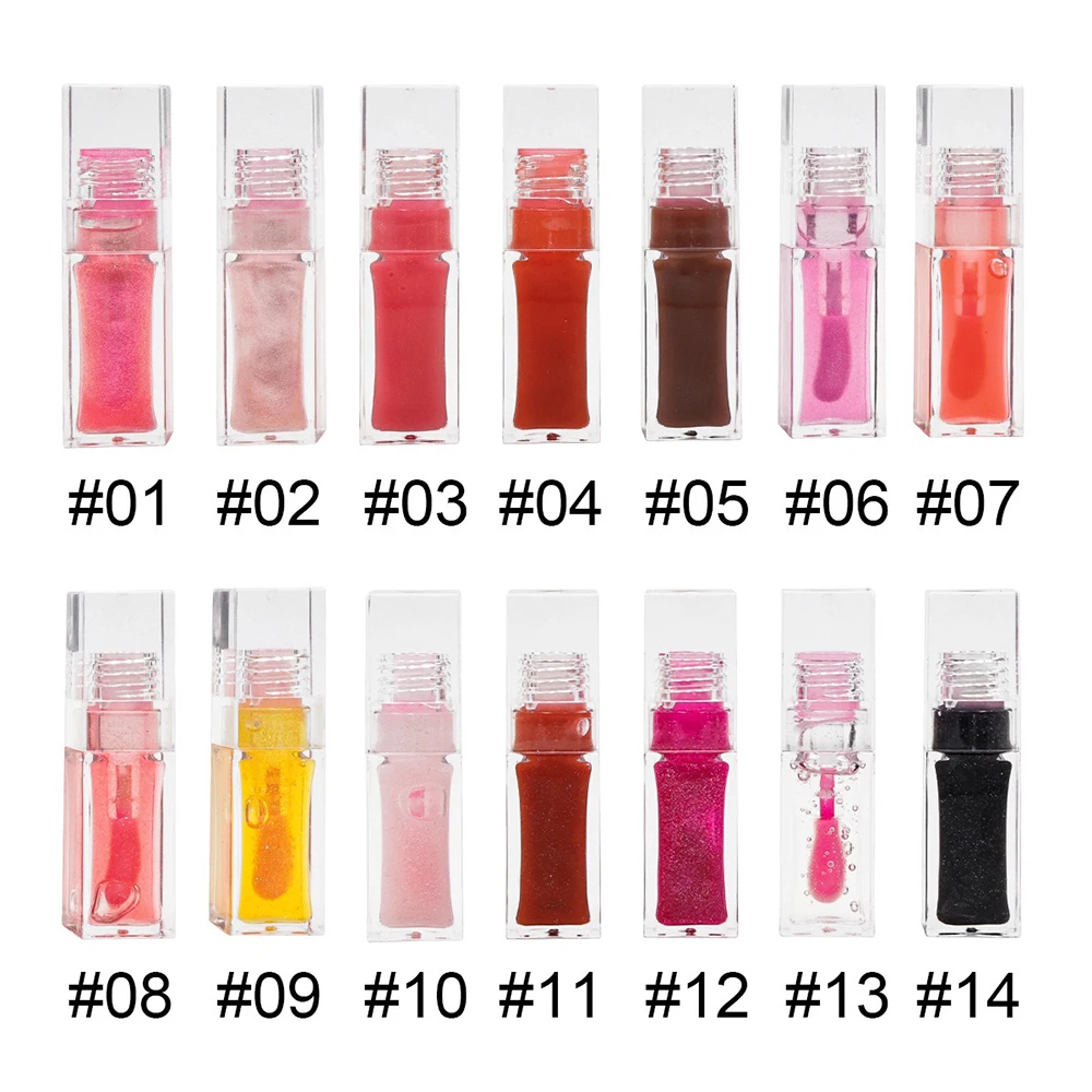 Custom Logo Square Tube Lip Gloss Private Label Color-Changing Plumping Long Lasting Moisturizing Easy To Apply Makeup Vegan
