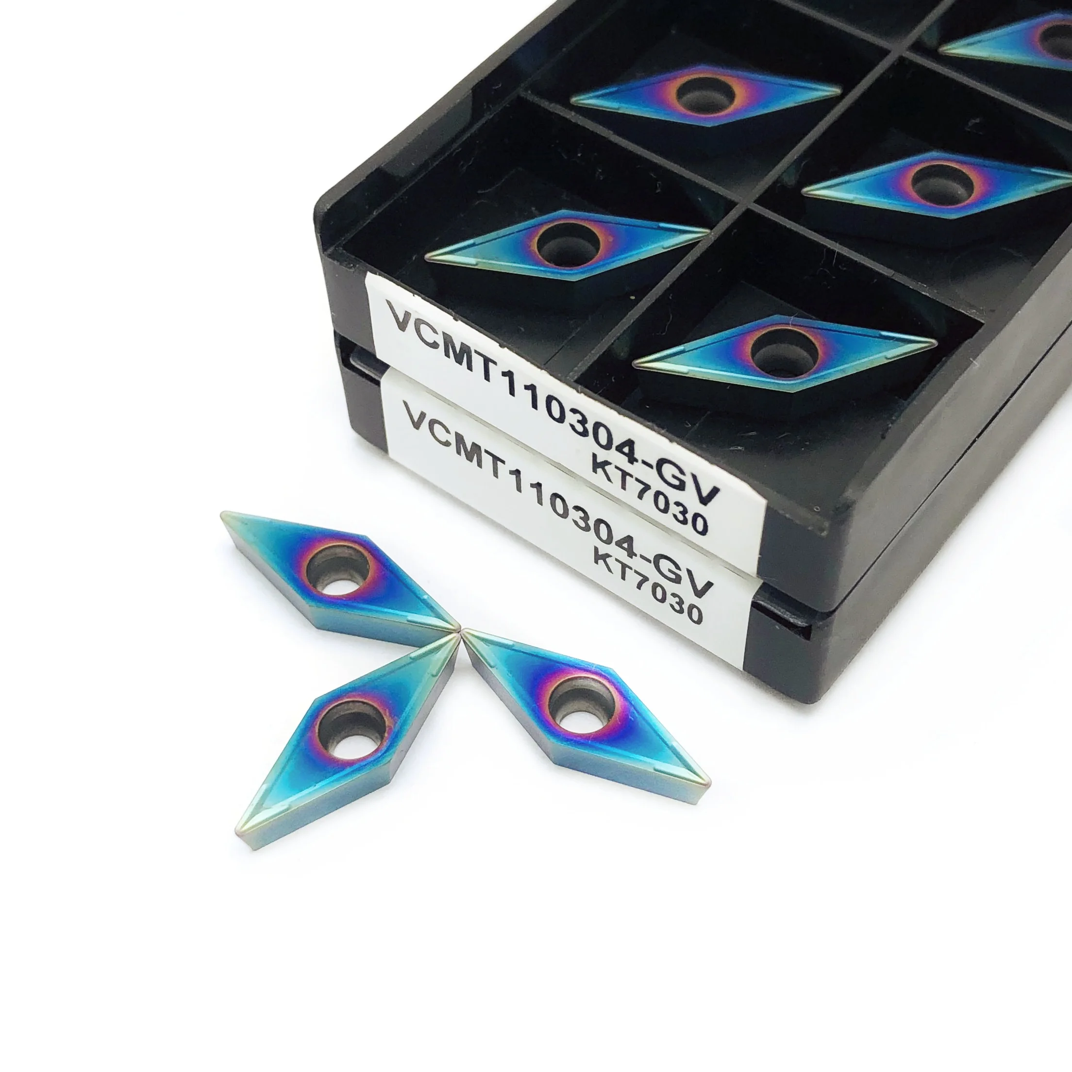 Inserto in metallo duro di alta qualità 10 pezzi VCMT110304-GV KT7030 fresa cilindrica per metalli tornio CNC VCMT110304 utensile per tornitura