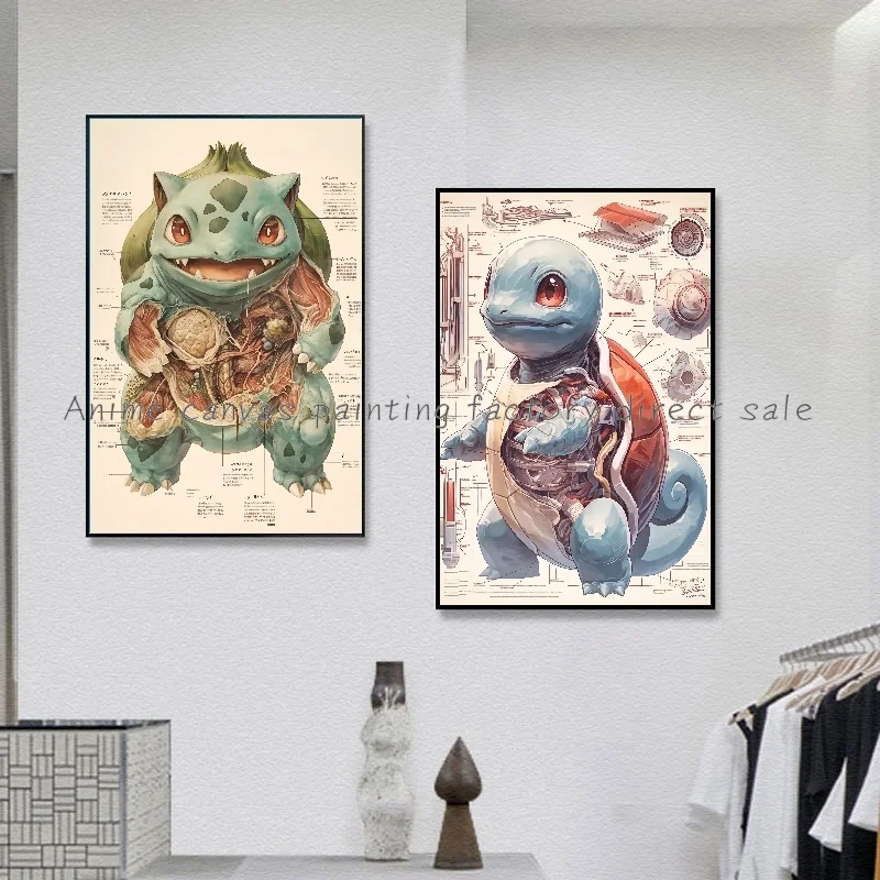 Anime Pokemon Poster Bulbasaur Poster Anatomy, Musculoskeletal System Picture Canvas Painting Wall Art Decoration Painting Gift