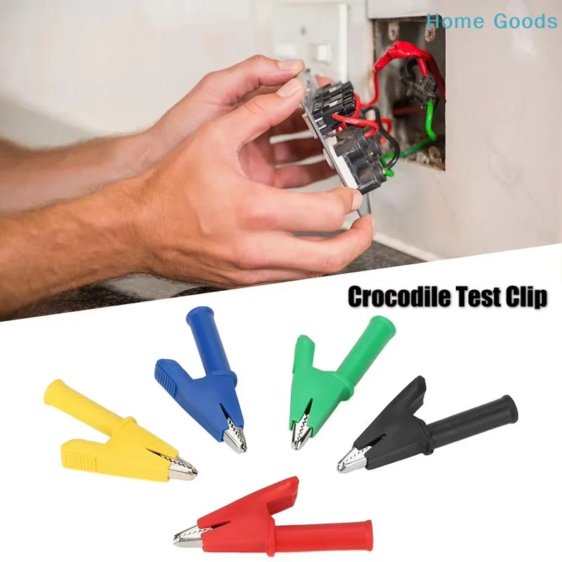 Multicolor Nickel Plated Copper Alligator Clips Insulated Shell Firm Grip For Electrical Testing Projects Full Sheath Test Clamp