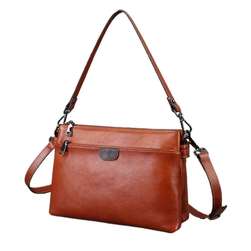 Minimalist Shoulder Bag for Women Genuine Leather Work Large Square Convertible Interior Organizer Adjustable Strap Luxury