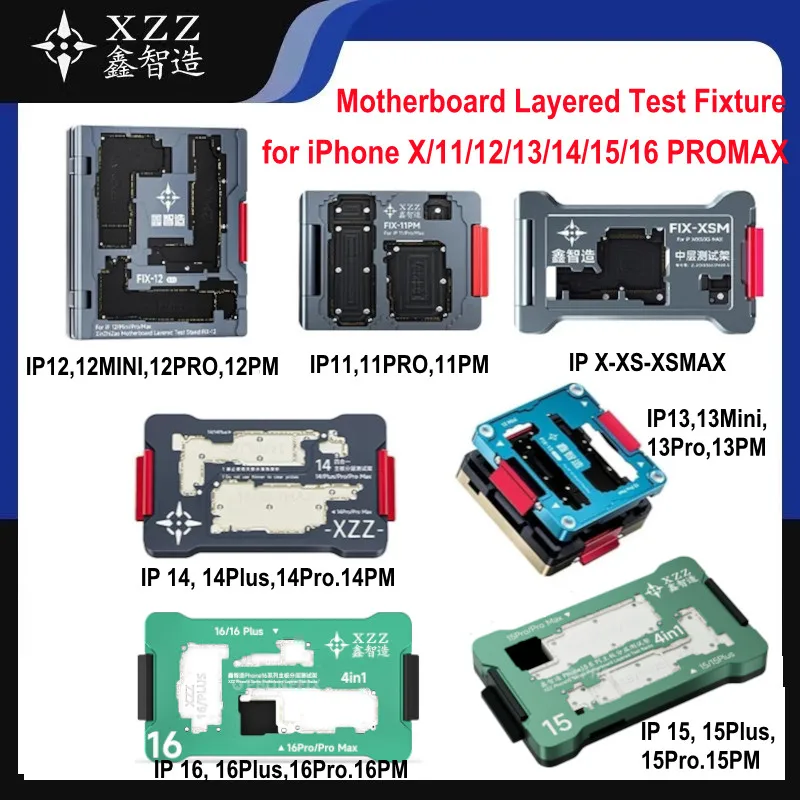 XZZ iSocket Motherboard Test Fixture for iPhone 16 15 14 13 12 11PM XS Logic Board Middle Layer Radio Frequency Function Tester