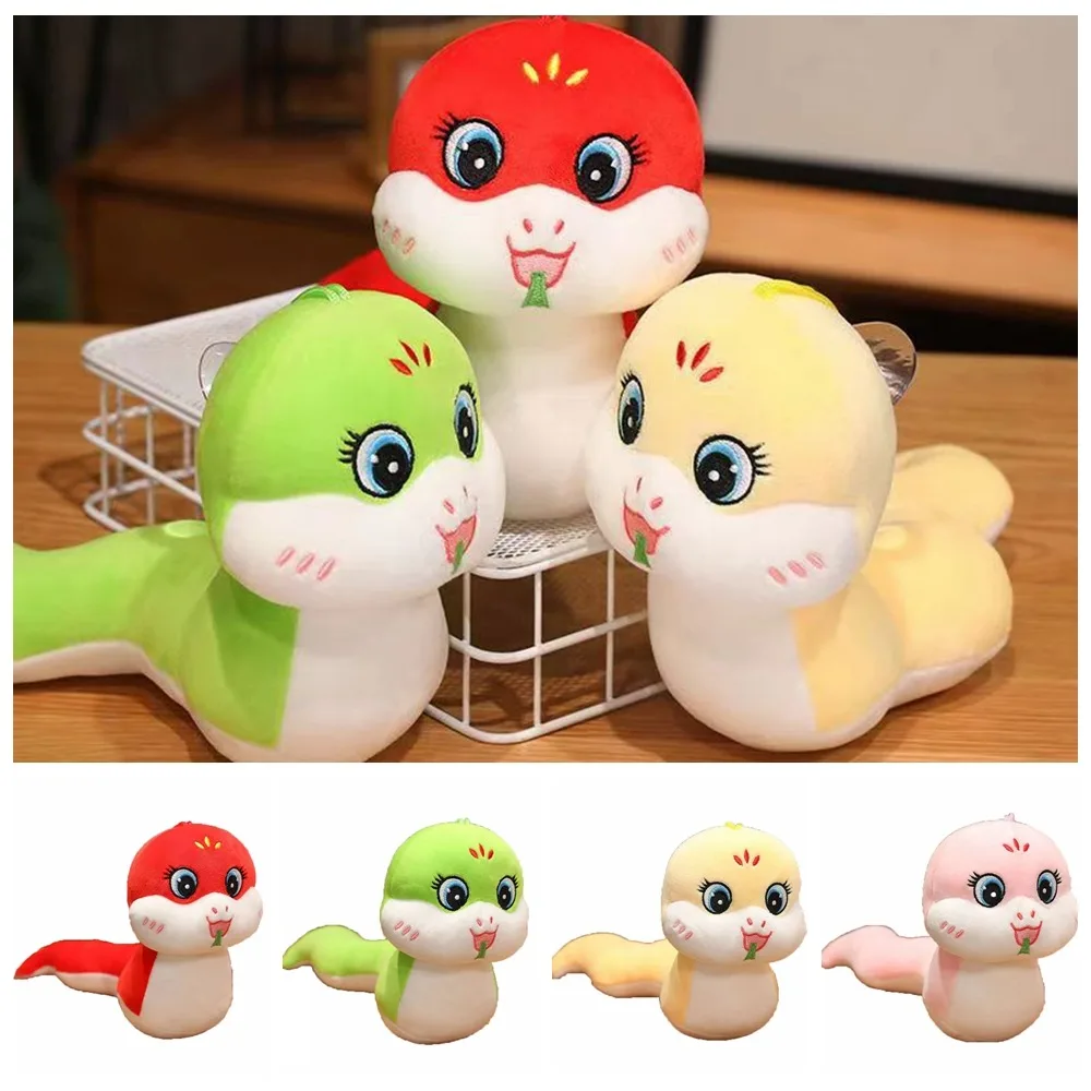 Adorable Big Eyes Snake Year Plush Toy Hangable Long Tail Snake Year Mascot Toy Cartoon Soft Lucky Snake Doll Plushies Children