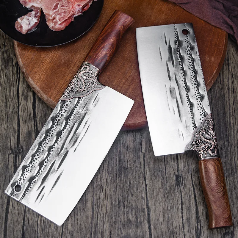 

Handmade Forged Cleaver Knife Kitchen Chef Knife Stainless Steel Sharp Slicing Knife Meat Chopping Knife Chinese Butche Knife