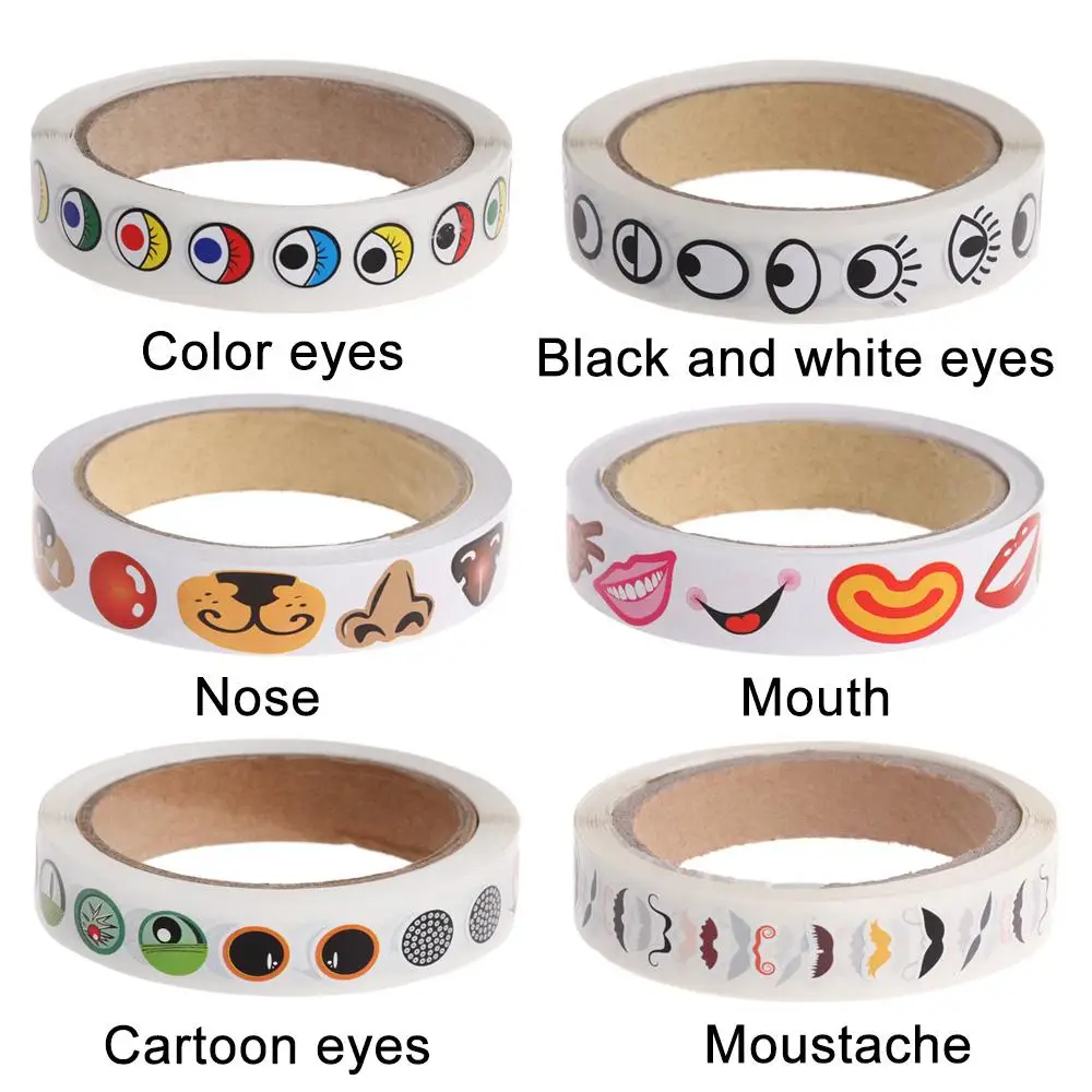 Cartoon Animal Eyes / Nose / Mouth Stickers DIY Crafts Materials Glue Stickers Children Educational Toys Birthday Gifts