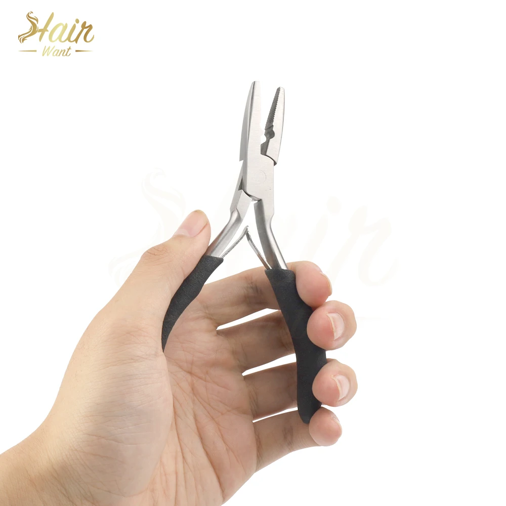 Hair Want Hair Extension Pliers with Anti-Slip Handle Microlink Pliers Micro Link Beads Closer for Weft Extensions Hair Tinsel