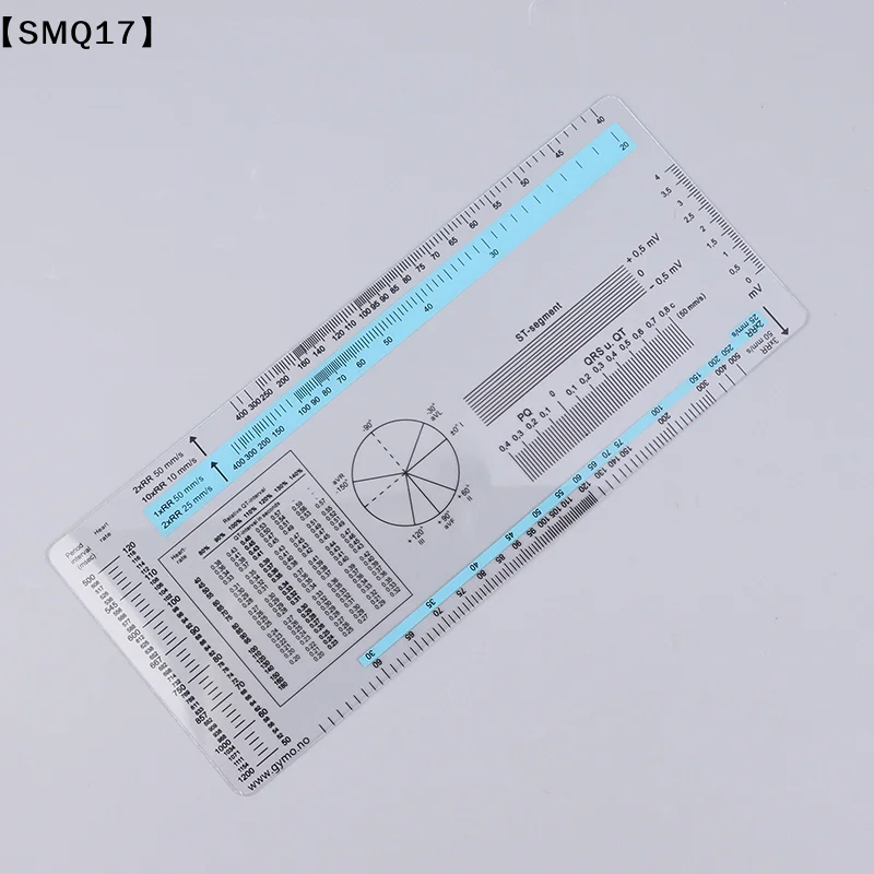 ECG Ruler ECG Student Pocket Reference Guide Electrocardiogram Ruler Cardiogram Transparent Soft Heart Rate Ruler【SMQ】