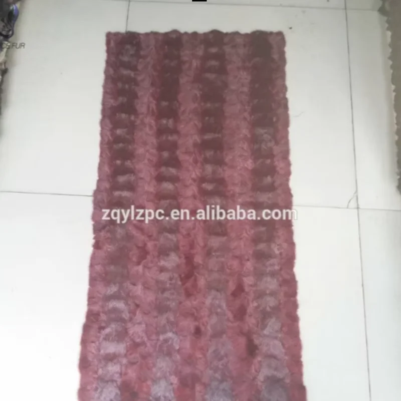

Handmade dyed color mink head fur plate patchwork mink fur blanket for garment lining materials
