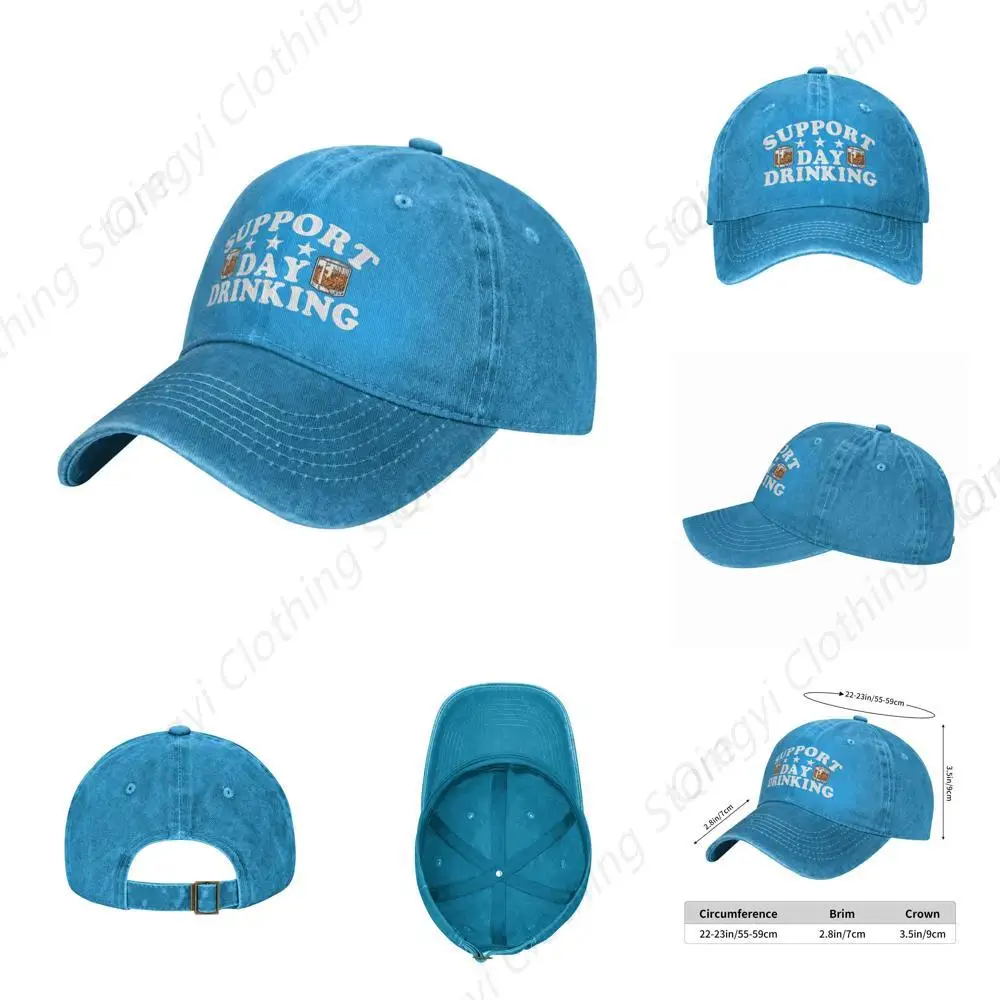 

I Support Drinking During The Day Hat Men Dad Hats Funny Hat Blue