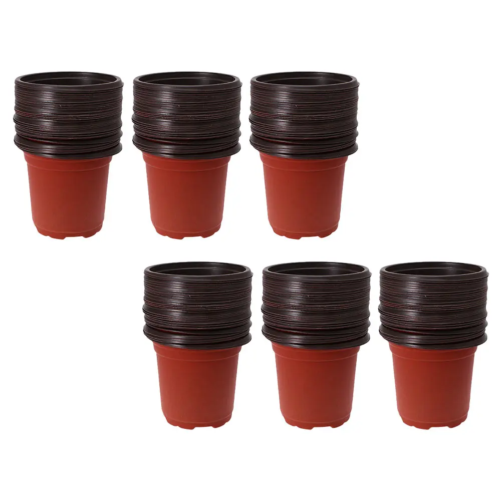 

150pcs Two-color Flower Pot Durable Plastic Garden Balcony Planters for Succulents Black PP Lightweight Drainage Hole Easy