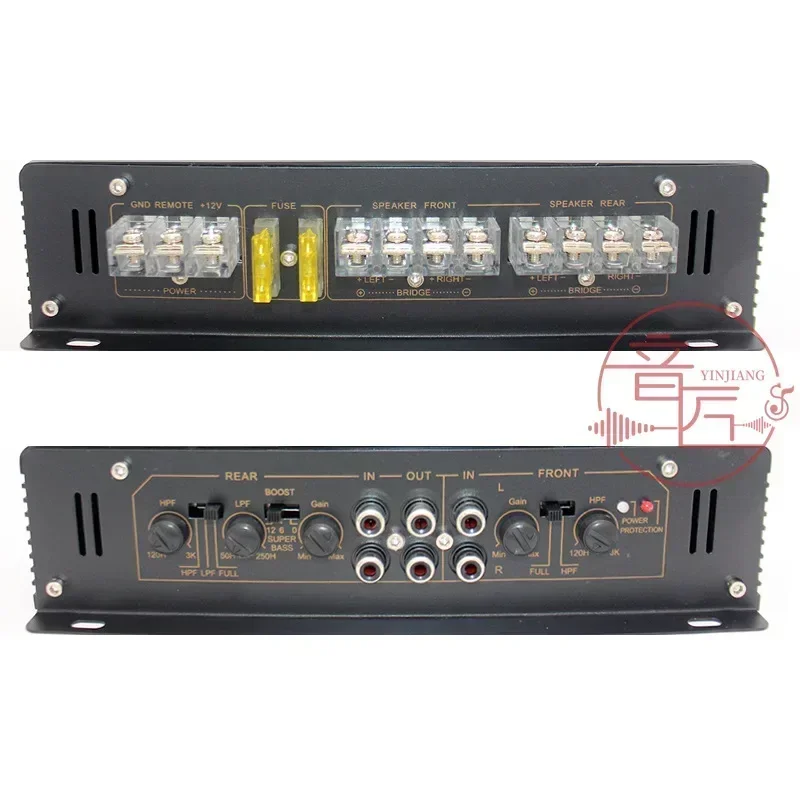 Durable Car Audio Four-way Power Amplifier KL628 4-channel Car Power Amplifier 12V6800W High Power Amplifier