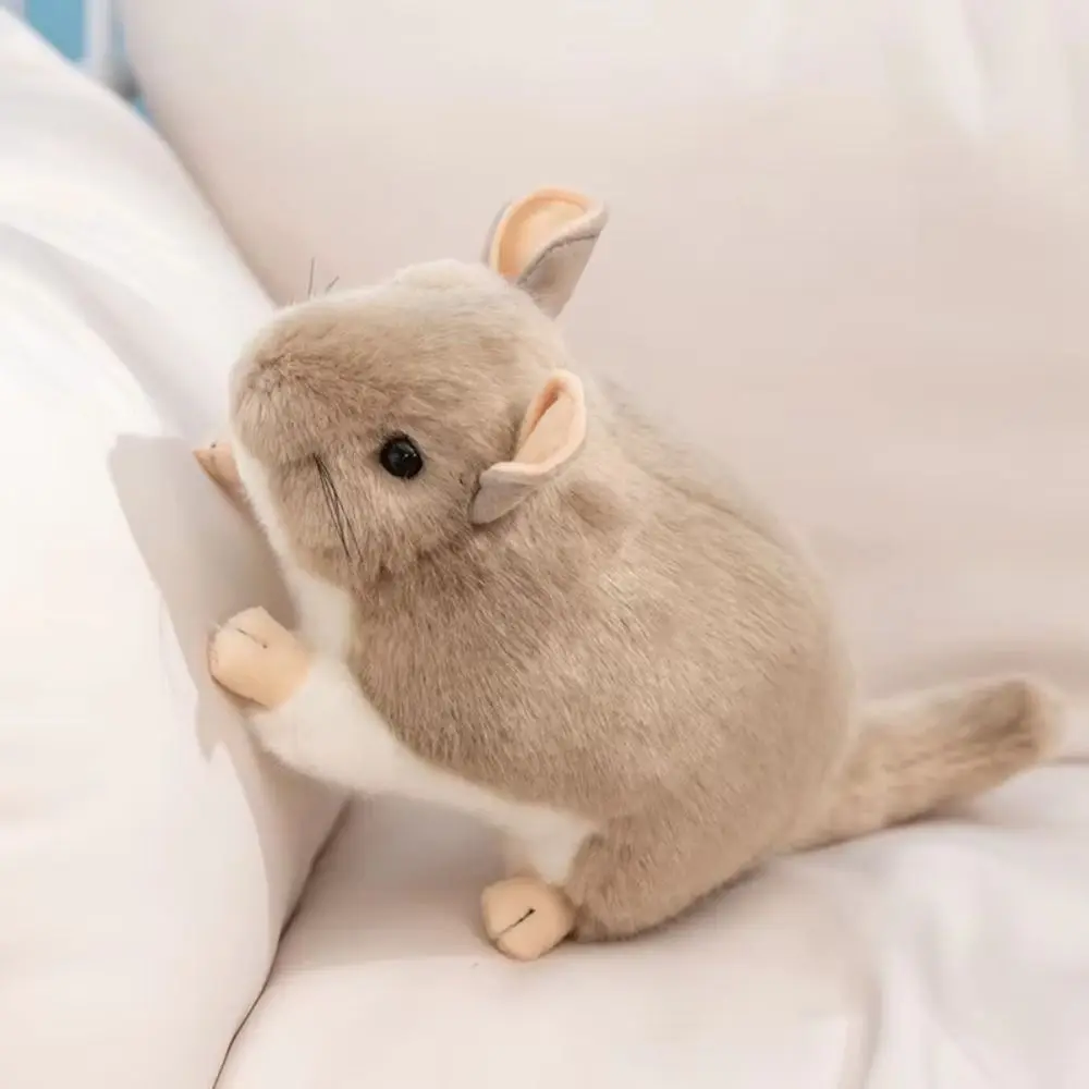 Simulation Animal Lifelike Chinchilla Cozy Soft Hamster Grey Color High Quality Simulation Rat Children Companion