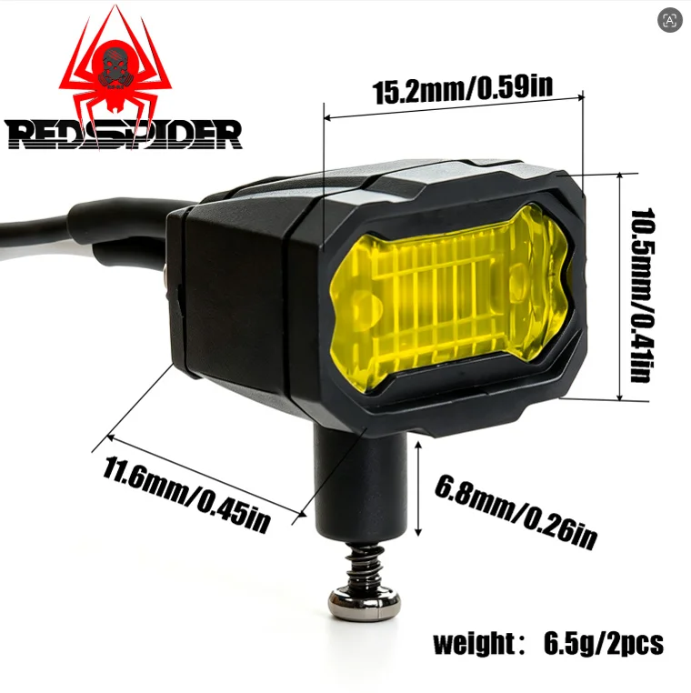 RED SPIDER 2Pcs 1/10 Scale RC Car Universal Headlamp For HSP HPI Yokomo MST TRX4 TRX6 Axial SCX10 II III  Decoration Parts