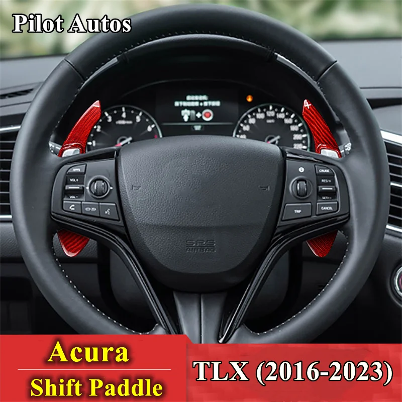 Genuine Carbon Steering Wheel Shift Paddle Extended Shifter Trim Cover For Acura TLX 2016 2017 2018 2019 2020 2021 2022 2023