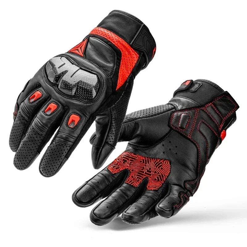 

Summer Motorcycle Glove Men Women Motorcyclist Gloves Carbon Fiber Biker Racing Gloves Leather Motorcycle Equipment