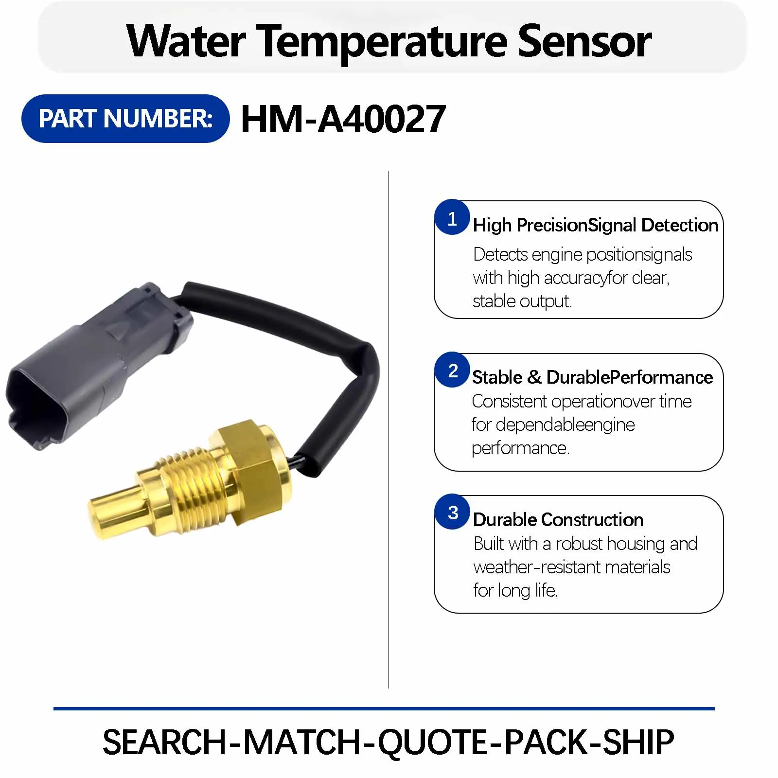 Water Temperature Sensor HM-A40027 KZ000091 ForCaterpillar E320C E312B E312C E320B E307C Excavators