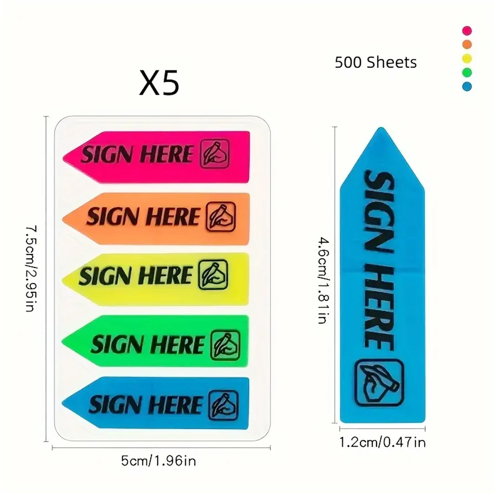 5 Pcs (500 Sheets Total) 