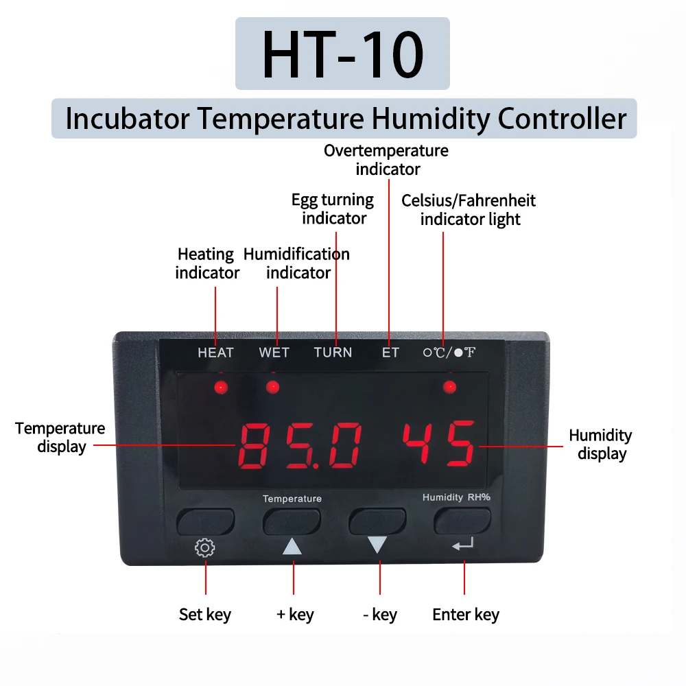 

Automatic Intelligent Temperature Controller ℃ ℉ Digital Incubator Thermostat Microcomputer Temperature Humidity Controller