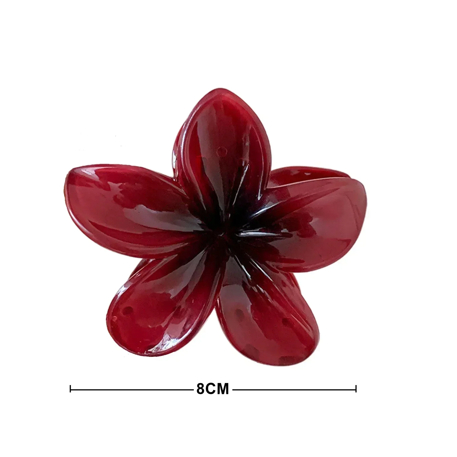 LATS Red Flower Hair Clips for Women Trendy Sweet Hair Claws Crab Clamp Barrettes Mujer Hawaiian Headwear Girls Hair Accessories