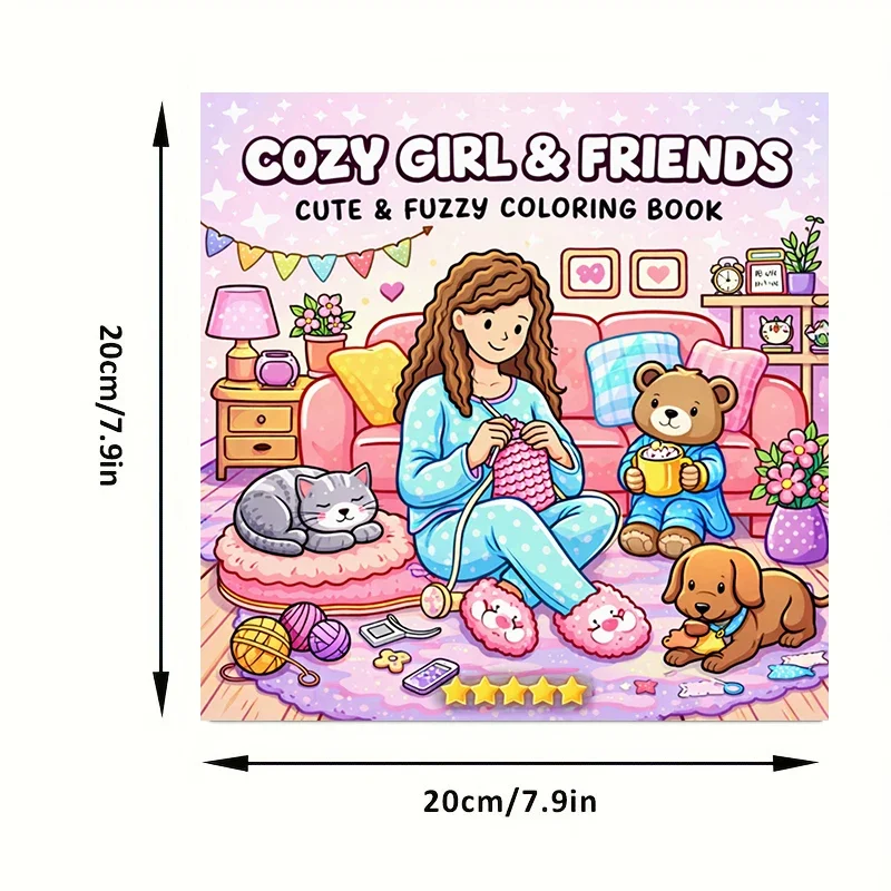 28 Pages Girls & Friend Coloring Book for Adult | Colouring Book for Stress Relief, Birthday Day Gift, Back to School Supplies
