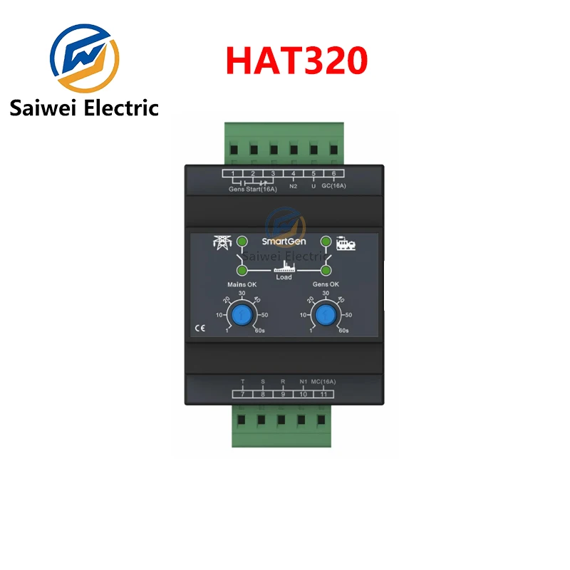 HAT320 dual power automatic switching controller is suitable for PC two-stage, CC level ATS transfer switch