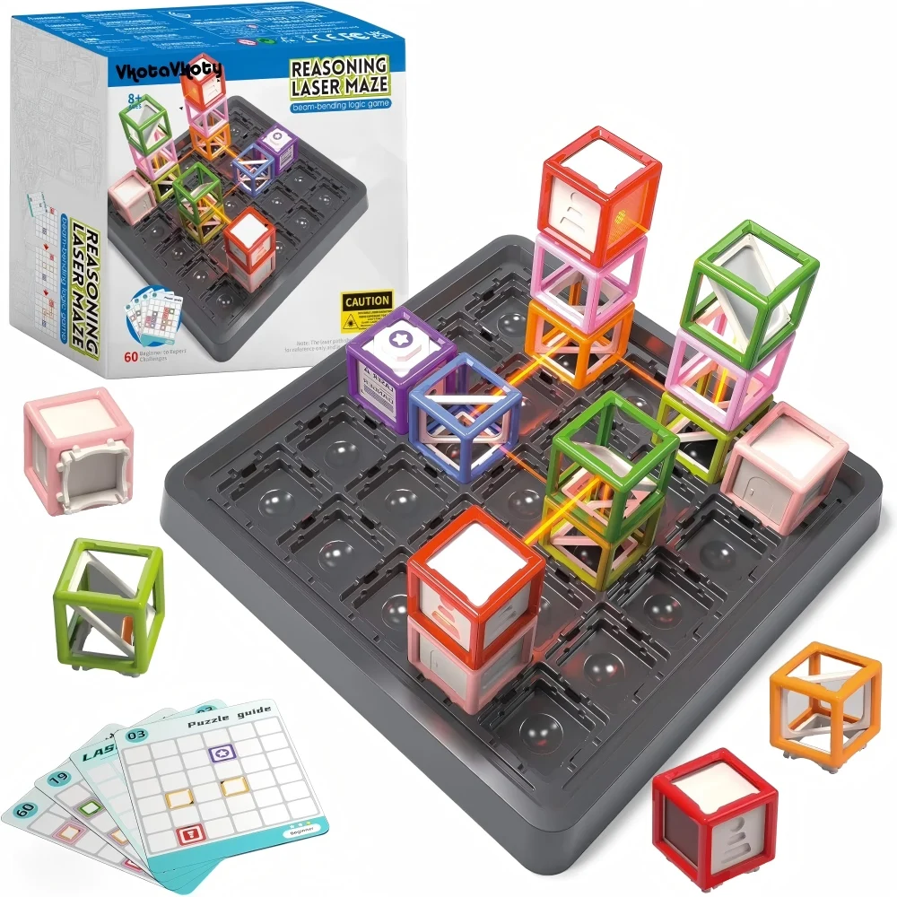 New Ultimate Laser Maze STEM Toy for Kids 8-12 | 60+ Cubes Logic Game Brain Teaser Thinking Training Educational Board Game Gift