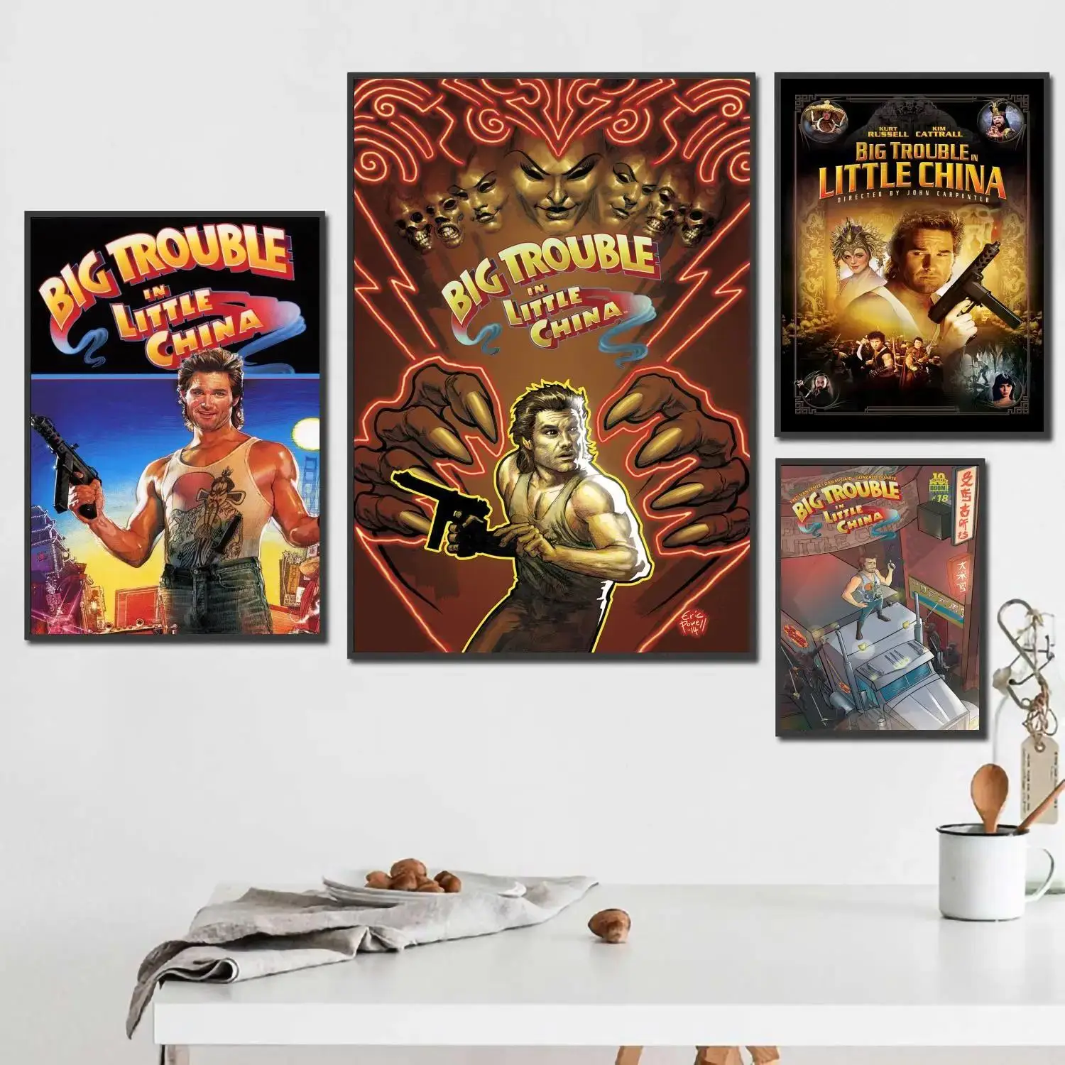 Big Trouble in Little China x Canvas Poster  Vintage Movie Art Print for Home Bar  Cafe Wall Decor