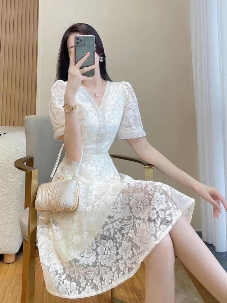 Woman Dress Midi Birthday Dresses for Women Formal Occasion White Elegant Luxury Beautiful Harajuku High Quality Outfits New In