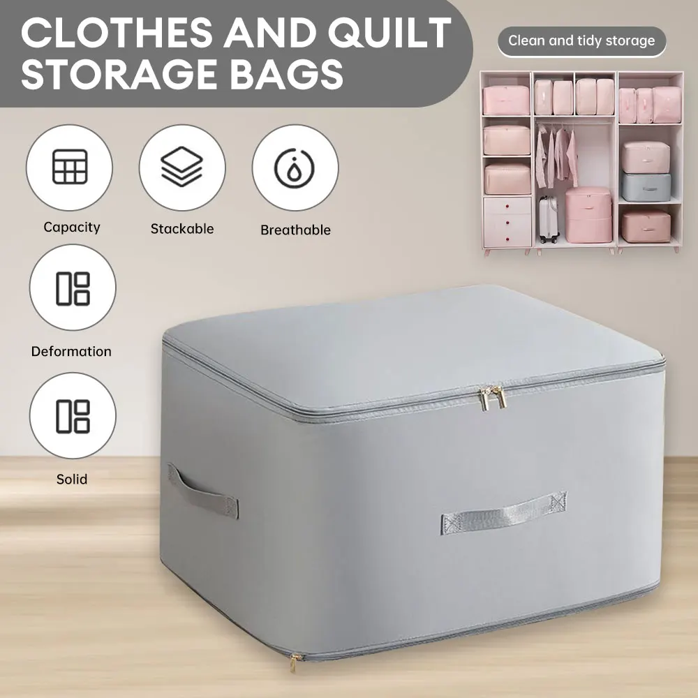 

Quilt Storage Bag Big Capacity Clothes Jacket Storage Organizers Bedding Storage Dust-proof Wardrobe Clothes Blanket Organizer