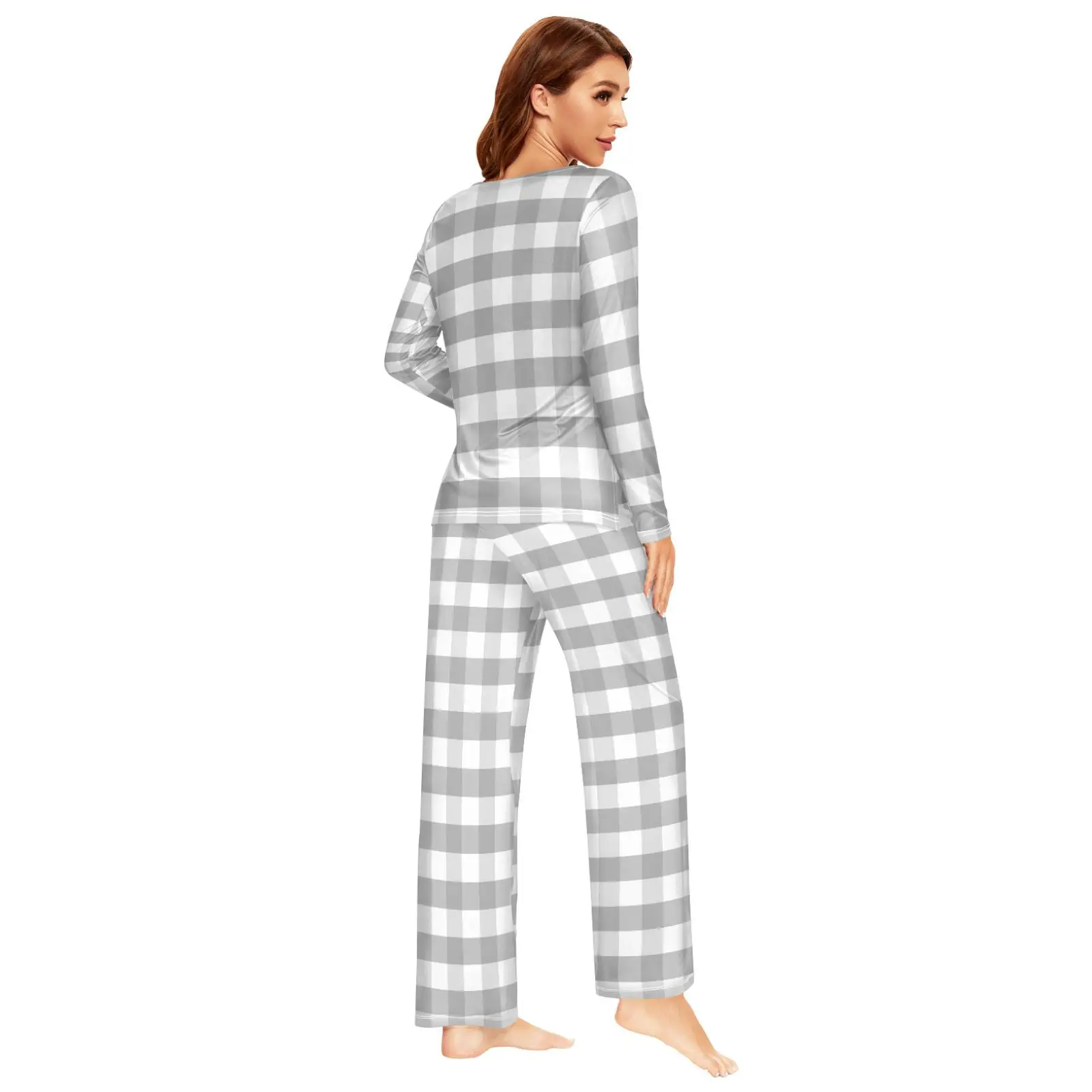 2026 novos pijamas femininos inverno pijamas grade padrão impressão conjuntos de roupa interior quente roupas interiores