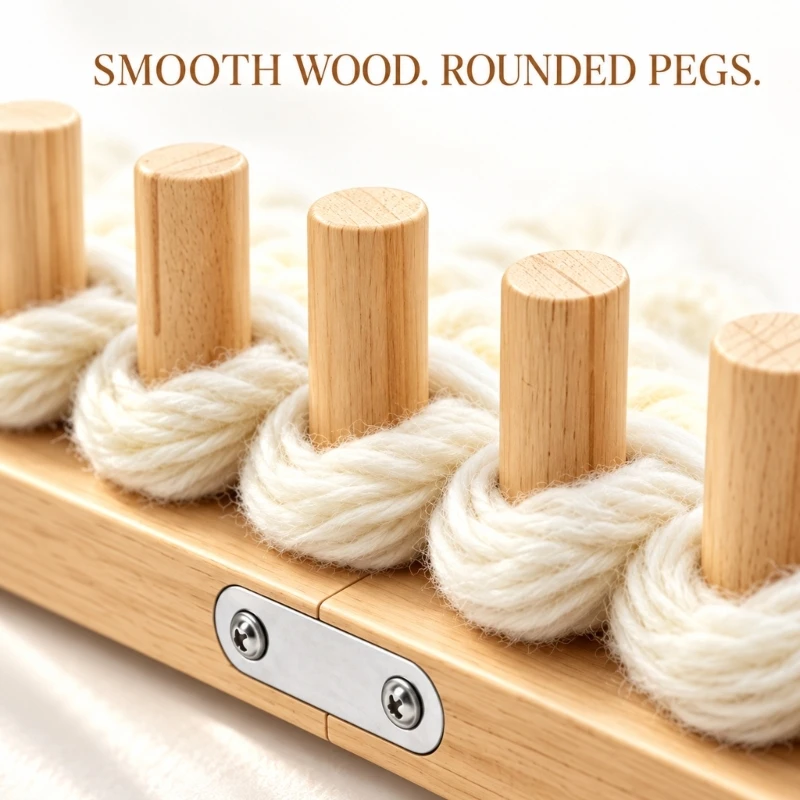 Configurable Blanket Frame for Needle-Frees Weaving, Adjustable Pegs-Rail Frame for Bulky Yarns Throws, Lap Top Sale