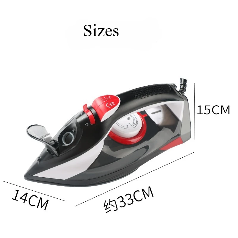 مكواة بخار 2600 وات للملابس مع لوحة قاعدة مطلية بالسيراميك سريعة التسخين، قرص ترموستات دقيق، تنظيف ذاتي للملابس المنزلية