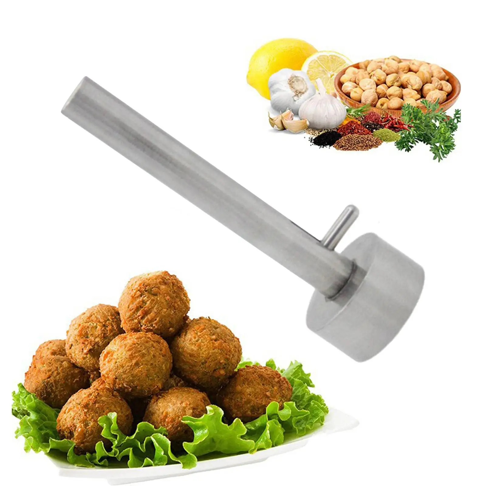 Professional Falafel Maker Scoop Nonstick Meatball Baller Tool Stainless Steel for Family Kitchen