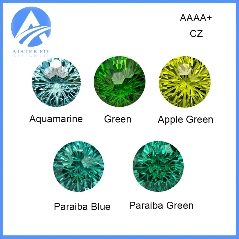 

Параиба Аквамарин Яблоко Зеленый Круглый Пиротехническая огранка Кубический цирконий Камни Свободный драгоценный камень AAAA + Качество Используется для изготовления ювелирных изделий