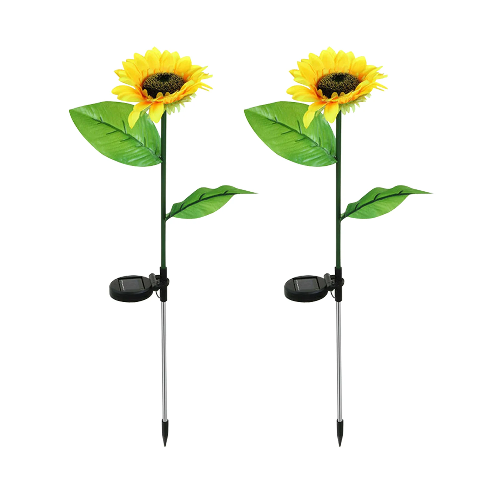 

2pack Ground Waterproof Patio Walkway 20 LEDs Solar Powered Lawn Park Backyard Sunflower Lights Outdoor Garden Festival Pathway