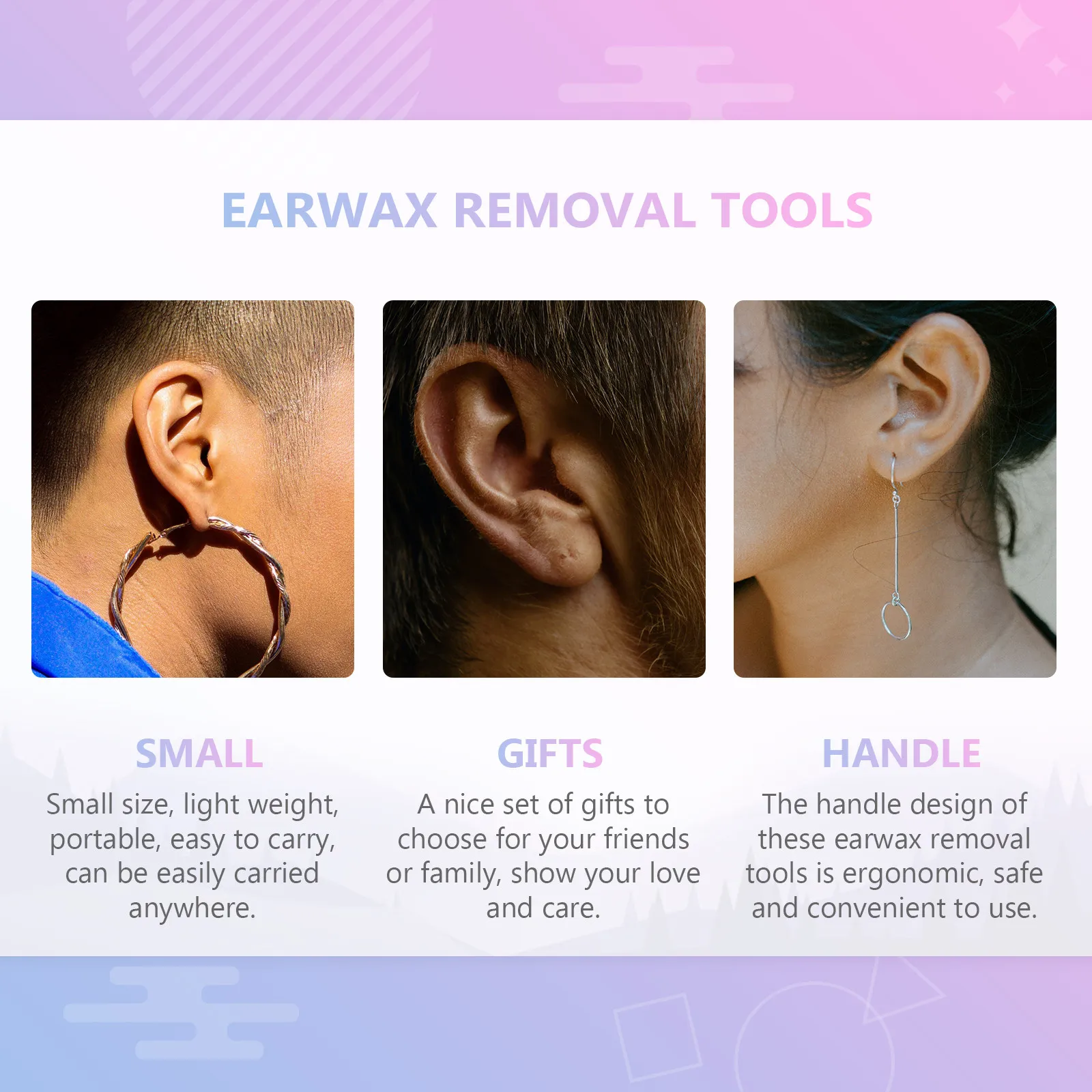 

200Pcs Ear Wax Removal Tool Cotton Swab Ear Cleaning Kit Ergonomic Handle Safe Gentle for Home Portable Earwax Cleaner