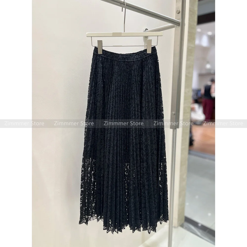 No Returns! Heavy work splicing embroidery design solid colour mid-length bustier skirt women 2024 early autumn new