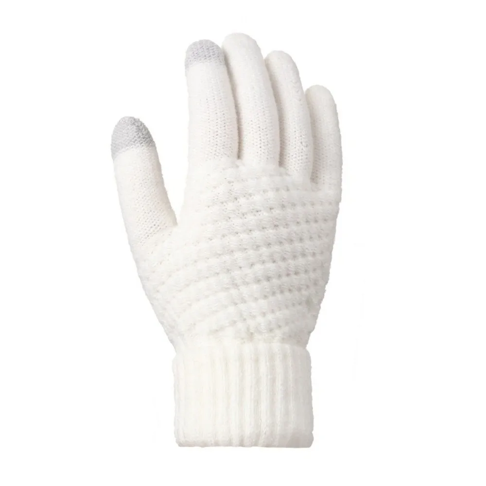 3Pcs/Set Warm Winter Hat Scarf Gloves Set Windproof Thicken Scarf Neck Warmer Suit Elastic Soft Touchscreen Gloves for Men Women