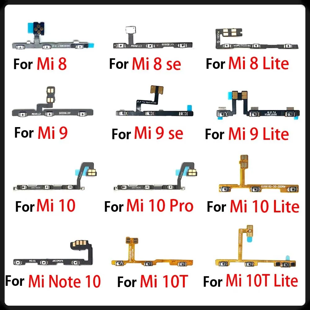 

Power On Off Volume Side Button Key Flex Cable For Xiaomi Mi 8 9 se 11 Lite / Mi 9T 10T 10 Note 10 Pro Lite Replacement parts