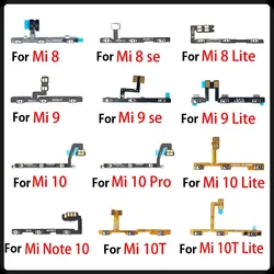 Botón lateral de encendido y apagado, Cable flexible para Xiaomi Mi 8 9 se 11 Lite / Mi 9T 10T 10 Note 10 Pro Lite, piezas de repuesto