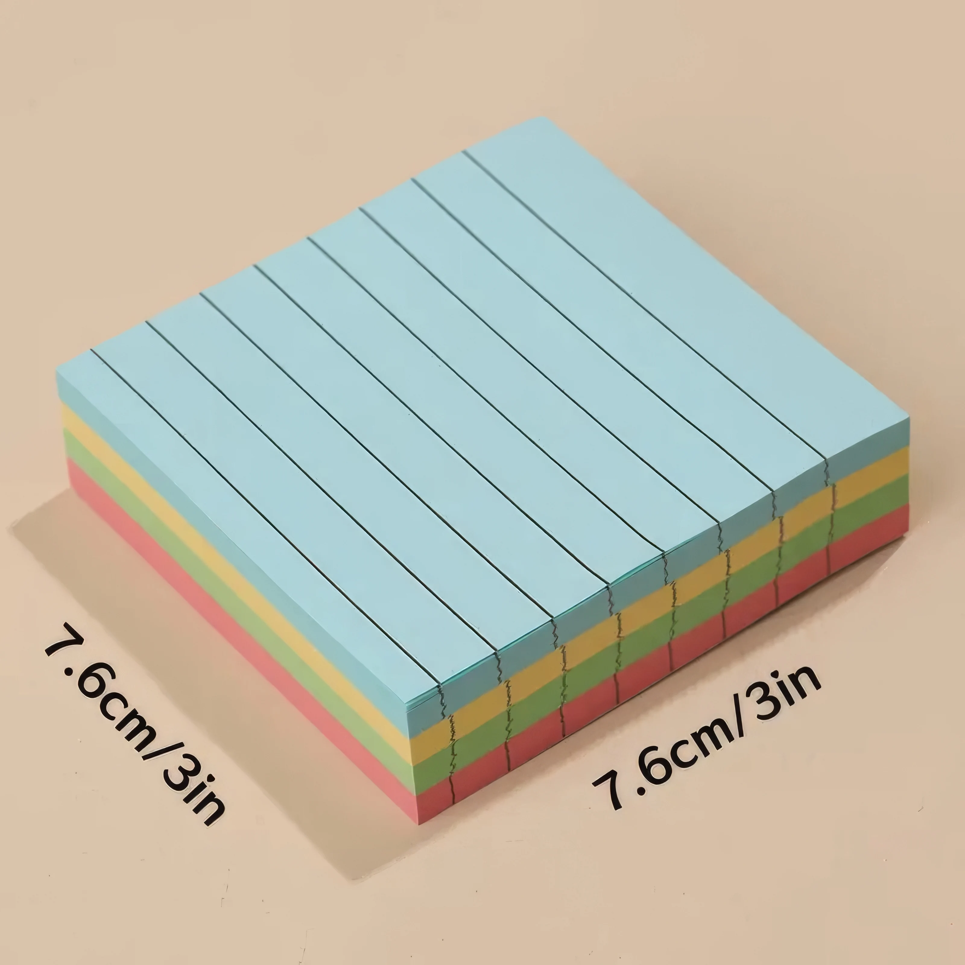 11-Piece Colorful Ruled Sticky Notes Pad, 7.6cm/3in Square