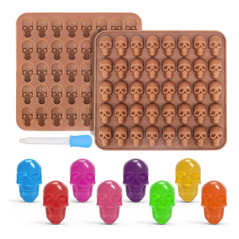 

2Pcs Molds Silicone,Chocolate Molds with 1 Droppers Food Grade Silicone for Candy Brown