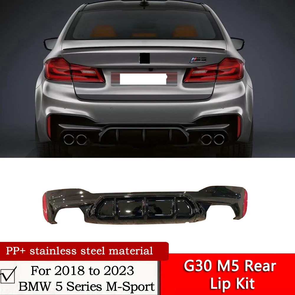 G30 M5 Rear Lip Kit For 2018 to 2023 BMW 5 Series M-Sport Modification Sports M5 Rear Diffuser With Fout out Tail Throat