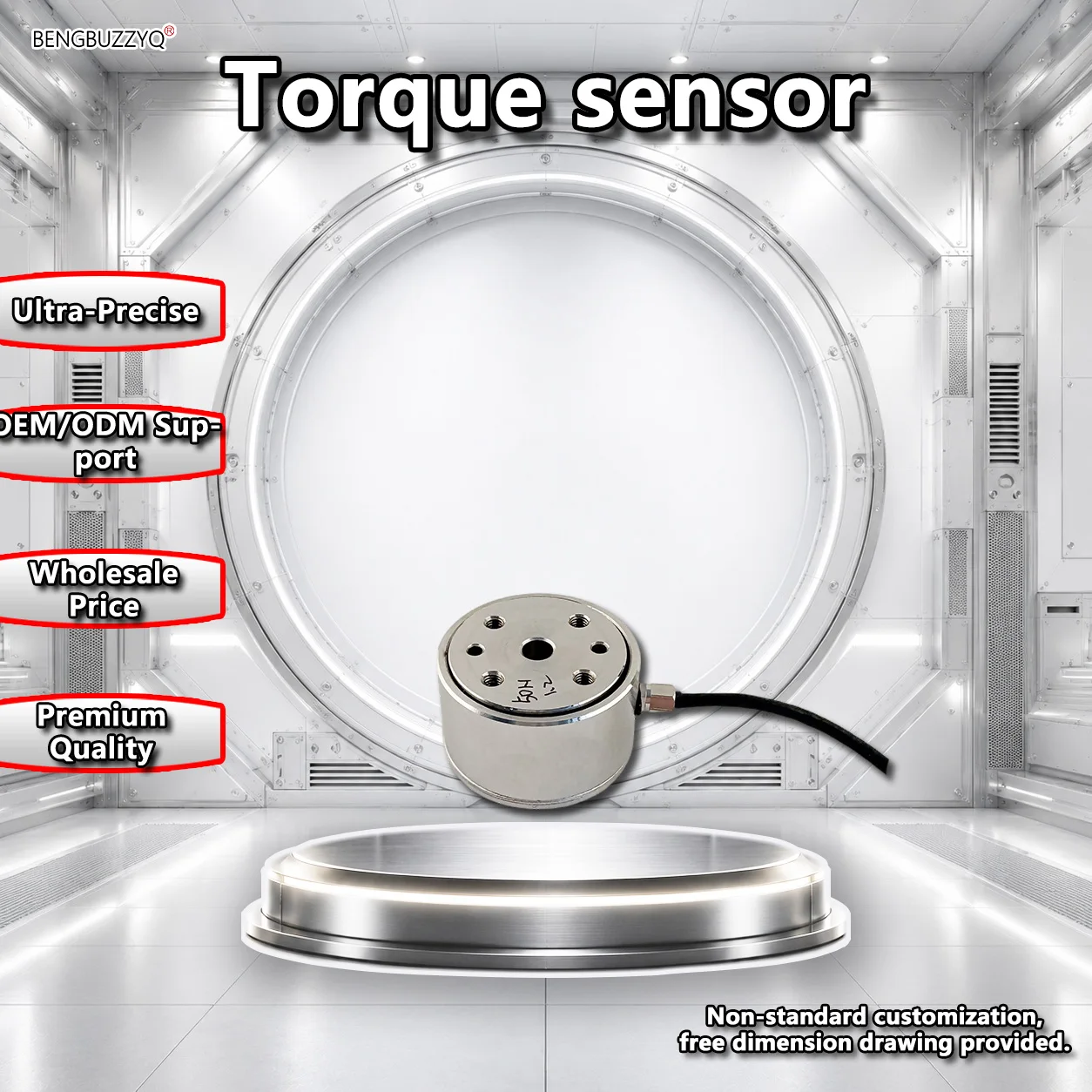 BENGBUZZQY Mini Static Torque Sensor 5Nm 10Nm 20Nm 50Nm 100Nm High Precision Flange Torque Transducer for Industry