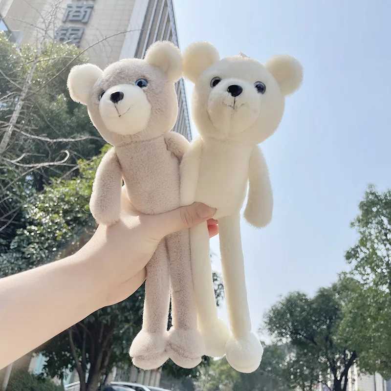 25CM Cute Cartoon Plush Doll Long Legs Bear Doll Girls Satchel Accessories Couple Kawaii Backpack Keychain Pendant Kid's Gifts